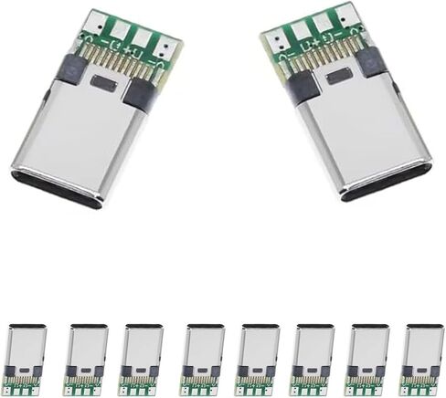 10PCS USB C Connector Set – 5 Male Plugs & 5 Female Sockets USB C Breakout Board for Soldering, High-Speed USB C Breakout Module in Kuwait