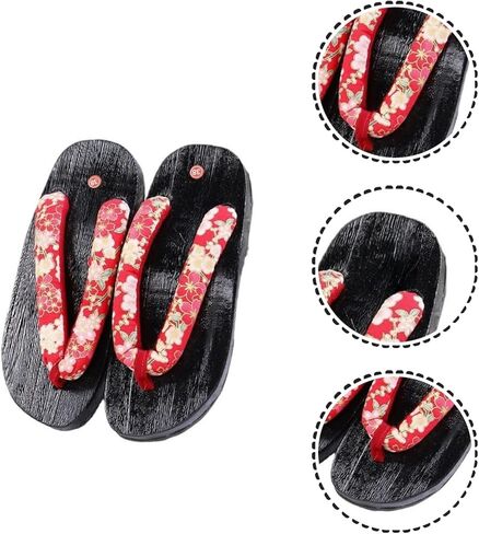 Anime Cosplay Women Japanese Wooden Clog Versatile Geta Sandals Traditional Kimono Slippers Flip Flops in Saudi Arabia