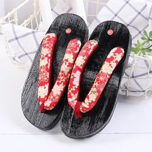 Anime Cosplay Women Japanese Wooden Clog Versatile Geta Sandals Traditional Kimono Slippers Flip Flops in Saudi Arabia