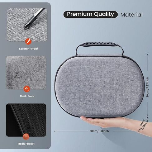 حقيبة حمل لجهاز Apple Vision Pro، حافظة Hard Vision Pro مقاومة للماء للسفر وحقيبة تخزين محمولة لسماعات Vision Pro VR وملحقاتها in Kuwait