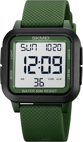 SKMEI Men's Military Digital Sports Watch Ultra-Thin Waterproof Wrist Watches for Men with Stopwatch Countdown Timer Alarm Function Dual Time LED Back Light in Kuwait