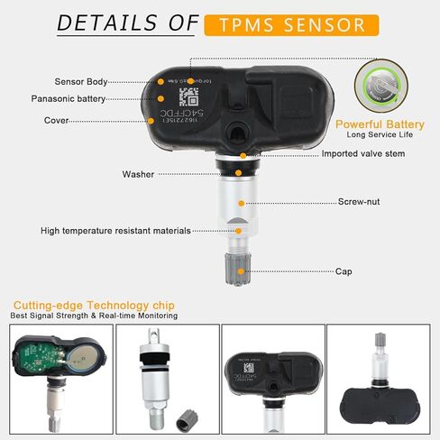 4PCS Tire Pressure Monitoring TPMS Sensor for Toyota 4Runner Avalon Camry Corolla Highlander Prius RAV4 Tacoma Yaris Lexus ES GS RX Scion tC xB xD Pontiac Vibe 42607-33021 42607-33011 PMV-107J 315MHz in Saudi Arabia