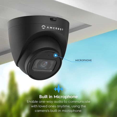 كاميرا Amcrest Turret POE المُجددة بدقة 5 ميجابكسل، كاميرا IP خارجية POE مع ميكروفون/صوت، كاميرات مراقبة أمنية 5 ميجابكسل، 132 درجة FOV، IP67، MicroSD (256 جيجابايت) أسود REP-IP5M-T1179EB-AI-V3 in Kuwait