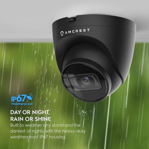 كاميرا Amcrest Turret POE المُجددة بدقة 5 ميجابكسل، كاميرا IP خارجية POE مع ميكروفون/صوت، كاميرات مراقبة أمنية 5 ميجابكسل، 132 درجة FOV، IP67، MicroSD (256 جيجابايت) أسود REP-IP5M-T1179EB-AI-V3 in Kuwait