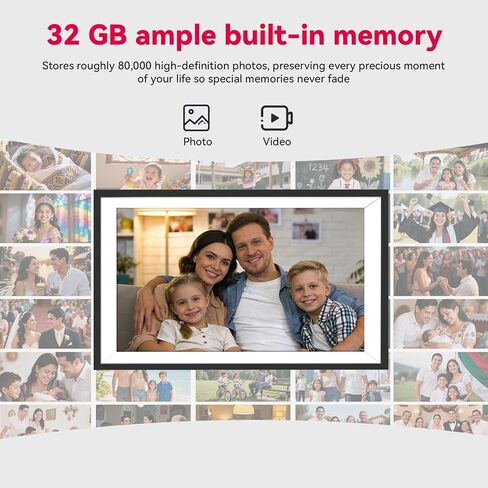 إطار صور رقمي واي فاي مع بطارية، إطار صور إلكتروني بشاشة تعمل باللمس 32 جيجا بايت 10.1 بوصة HD IPS، شارك الصور/مقاطع الفيديو وأرسل أطيب التمنيات عبر هدايا التطبيقات المجانية للنساء in Saudi Arabia