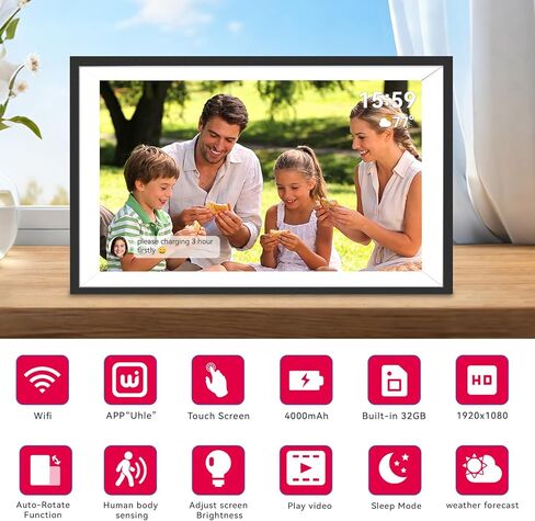 إطار صور رقمي واي فاي مع بطارية، إطار صور إلكتروني بشاشة تعمل باللمس 32 جيجا بايت 10.1 بوصة HD IPS، شارك الصور/مقاطع الفيديو وأرسل أطيب التمنيات عبر هدايا التطبيقات المجانية للنساء in Saudi Arabia