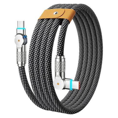240W USB C إلى USB C Cable 10ft ، 180 ° دوران طويل USB C كبل الشحن السريع ، سلك الشاحن من النوع C من النوع C لـ iPhone 16/15 ، MacBook ، iPad ، Samsung in Kuwait