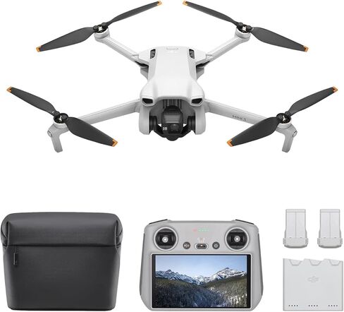 DJI Mini 3 Fly More Combo Plus (يتضمن DJI RC) - كاميرا صغيرة بدون طيار خفيفة الوزن قابلة للطي مع تصوير فيديو بدقة 4K HDR، ووقت طيران 51 دقيقة، والتقاط الصور الشخصية، والعديد من الوظائف الذكية in Kuwait