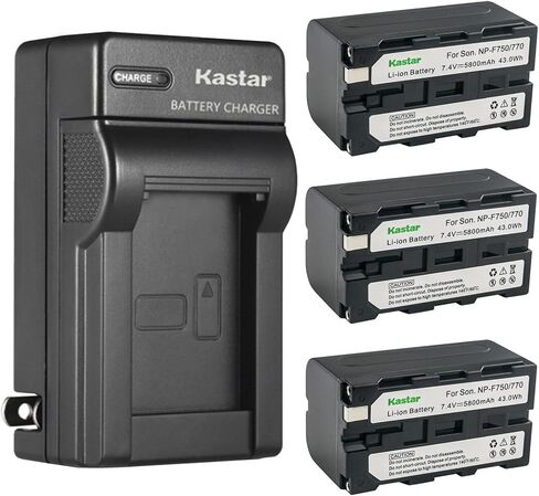 Kastar 1 حزمة بطارية وشاحن حائط تيار متردد بديل لسوني CCD-TRV92 CCD-TRV93 CCD-TRV930 CCD-TRV94 CCD-TRV940 CCD-TRV95 CCD-TRV97 CCD-TRV98 CCD-TRV99 DSC-D770 CRX10U CVX-V18NS CVX-V18NSP in Kuwait
