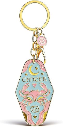Zodiac Motel Keychain Boho Vintage Hotel Keychain Purse Bag Charms for Handbags Cute Car Keys Accessories Gifts for Women in Saudi Arabia