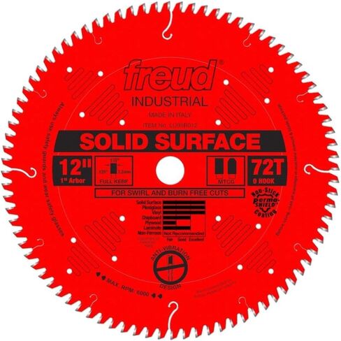 شفرة منشار سطحية صلبة مقاس 12 بوصة من فرويد مع كربيد تيكو عالي الكثافة لتحقيق أقصى قدر من الأداء - 84 سنًا، وطحن MTCG، وفتحات مضادة للاهتزاز مقطوعة بالليزر، وطلاء بيرما شيلد - LU95R012 in Kuwait