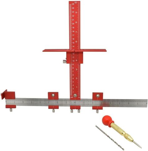 Big Horn 19607 Adjustable Cabinet Hardware Jig – Precision Drilling Guide for Cabinet Handles and Knobs – Adjustable Ruler with Drill Bushings – Install Pulls and Hardware on Doors and Drawers in Saudi Arabia