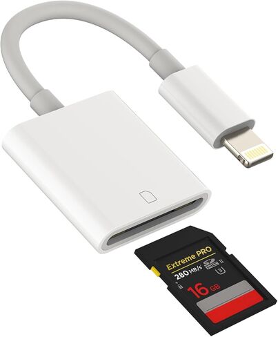 قارئ بطاقة SD لكاميرا iPhone، ملحقات محول Lightning لكاميرا iPhone، محول عارض التصوير الفوتوغرافي لـ Apple MFI معتمد 13 12 11 Pro Max X Xs Xr 8 7 6 Plus Se 2 لجهاز iPad Air Mini 2019 2020 in Saudi Arabia