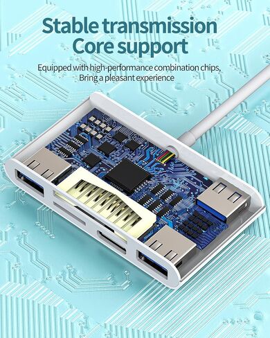 محول USB لايتنينج إلى قارئ بطاقات SD (6 في 1) محول كابل شحن OTG 3.0 لهاتف iPhone 14 Pro Max، لأجهزة iPad، والكاميرا الرقمية، وذاكرة Micro SD، وذاكرة TF، وملحقات عصا محرك فلاش الصور in Kuwait