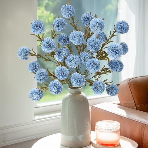 Faux Kiku Flower with 30 Heads Artificial Flowers for Indoors, Realistic Fake Flowers for Vase, Faux Mums Long Silk Stem Flowers for Home Decor 6 Stems Bulk Chrysanthemum Floral (Pink) in Saudi Arabia