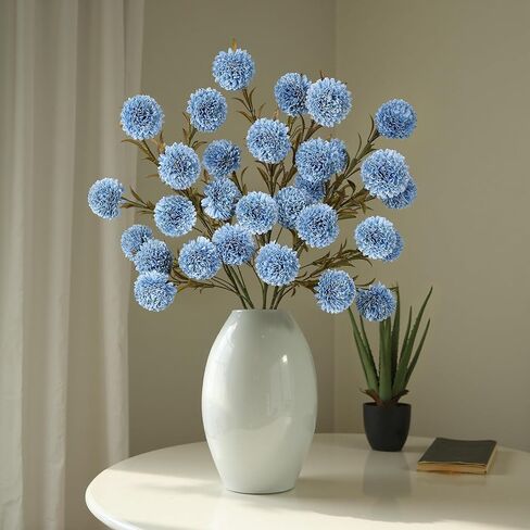 Faux Kiku Flower with 30 Heads Artificial Flowers for Indoors, Realistic Fake Flowers for Vase, Faux Mums Long Silk Stem Flowers for Home Decor 6 Stems Bulk Chrysanthemum Floral (Pink) in Saudi Arabia