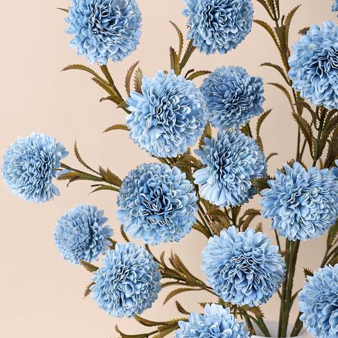 Faux Kiku Flower with 30 Heads Artificial Flowers for Indoors, Realistic Fake Flowers for Vase, Faux Mums Long Silk Stem Flowers for Home Decor 6 Stems Bulk Chrysanthemum Floral (Pink) in Saudi Arabia