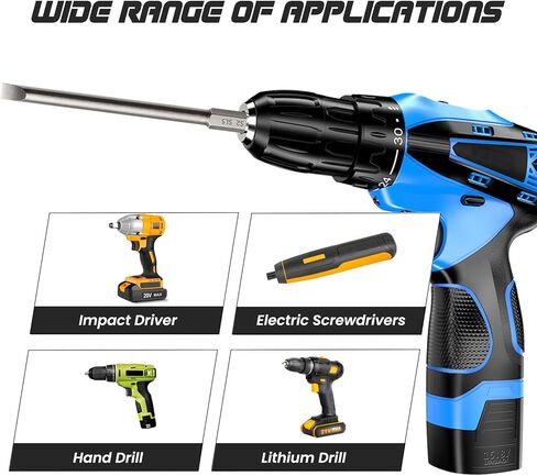 6 قطع مجموعة لقم مفك براغي مغناطيسية، 1/4 بوصة سداسية ساق مسطحة الرأس لقم إدراج، طول 4 بوصة، SL2/2.5/3/4/5/6 لقمة مفك تأثير لحفر الطاقة in Kuwait