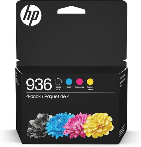 HP Original 936e Black Evomore Ink / 936 Tri-Color Ink Cartridges (2 pack) | يعمل مع سلسلة الطابعة: OfficeJet 9120 ، Pro 9100 ، Pro Wide Format 9700 | كربون محايد | C84QZLN in Kuwait