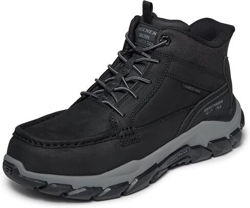 Skechers Men's Moc Hands Free Slip Ins Santoro Leather Nano Safety Toe Industrial Boot in Saudi Arabia
