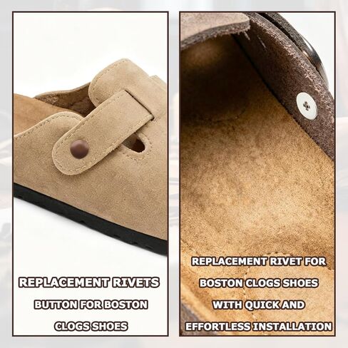 10 Pack Replace Rivets for Suede Cork Clog with 2 Screwdriver，Brown Rivets Replacement Compatible with Footbed Clogs Repair Parts, Women Men in Saudi Arabia