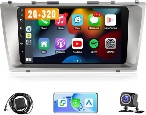 Car Stereo Radio for Toyota Camry 2015 2016 2017 with Wireless Apple CarPlay Android Auto, 10.1 Inch Touch Screen, Bluetooth,GPS,WiFi,SWC,Backup Camera in Kuwait