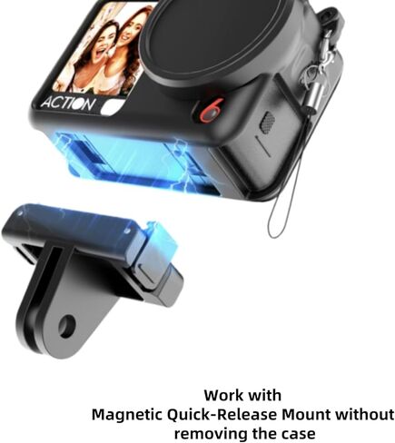 حافظة واقية من السيليكون لـ DJI Osmo Action 6، غطاء حماية من السيليكون مقاوم للغبار والخدش ومضاد للسقوط لـ DJI Osmo Action 6، تأتي مع حزام لليد، وغطاء لعدسة الكاميرا in Saudi Arabia