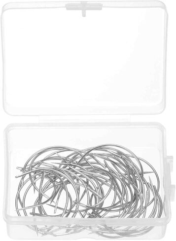 HARFINGTON 50Pcs Curved Needles 2" C Type Weaving Sewing Needles Wig Making Upholstery Big Eye for Carpet Leather Canvas Repairing Blocking Knitting in Saudi Arabia