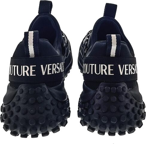 حذاء رياضي VERSACE JEANS COUTURE للرجال باللون الأسود ذو الشعار المنخفض in Saudi Arabia