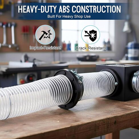 Saillong 2Pack 4" Magnetic Hose Connector for Dust Collection System, Quick Connect Magnetic Coupling with 8 Magnets, Durable ABS Fitting Compatible with 4" and 2-1/2" Machine Coupling in Saudi Arabia