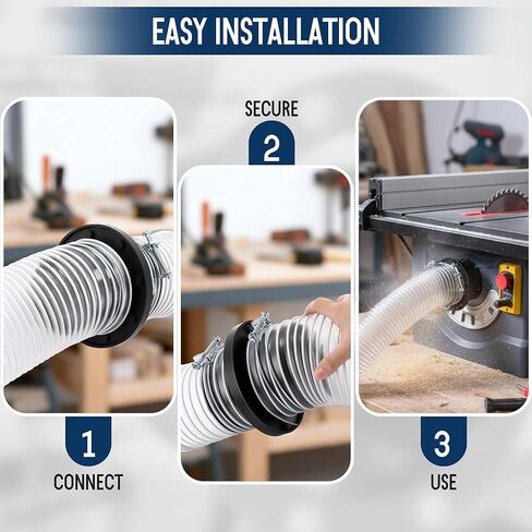 Saillong 2Pack 4" Magnetic Hose Connector for Dust Collection System, Quick Connect Magnetic Coupling with 8 Magnets, Durable ABS Fitting Compatible with 4" and 2-1/2" Machine Coupling in Saudi Arabia