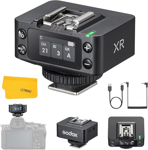 جهاز استقبال فلاش لاسلكي Godox XR TTL لكاميرا Canon Nikon، ترقية Godox X1R، مزامنة الزناد عن بعد 2.4G HSS مع X3/X3Pro، بطارية مدمجة، إطلاق مصراع لاسلكي 32 قناة، واجهة متعددة Hotshoe in Saudi Arabia