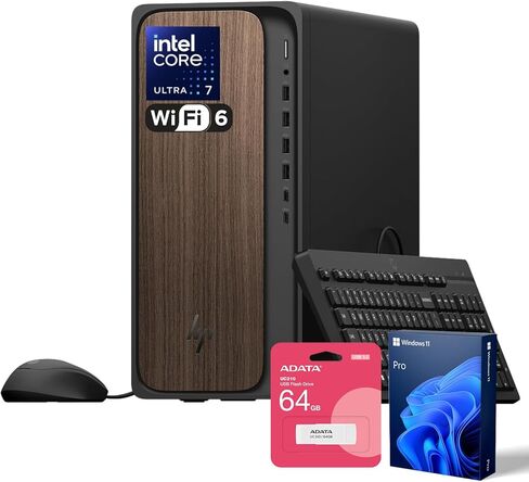 HP Envy AI Copilot Pro Business Desktop, Intel Core i7-14700, NVIDIA GeForce RTX 3050, 32GB RAM, 1TB SSD, RJ45, Wi-Fi 6, Windows 11 Pro, Black, with ADATA 512GB External SSD Bundle in Saudi Arabia