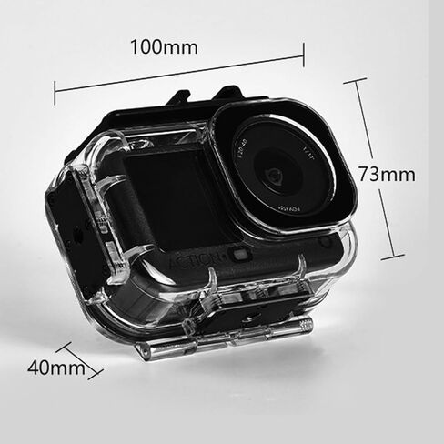 حافظة كاميرا كمبيوتر مضادة للماء بطول 60 مترًا لـ DJI Osmo Action 6، غلاف غوص واقٍ شفاف مع واجهة مغناطيسية سريعة التحرير، حذاء بارد وفتحة ملولبة 1/4 بوصة، ضوء تعبئة وميكروفون وعصا سيلفي in Kuwait
