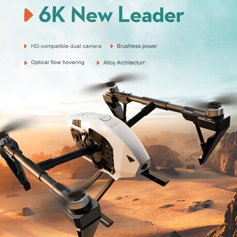 Remote Control Drone with 6K Camera Optical Flow Positioning Brushless Motor Kids Adults Beginner Foldable 2.4GHz RC Quadcopter Toy (Black) in Saudi Arabia