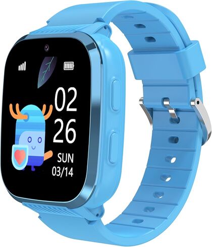 4G Kids Smart Watch With GPS Tracker Video Calling الرسائل النصية ، الساعات الذكية المقاومة للماء ، تتراوح أعمارهم بين 5-13 عامًا ، هاتف SOS One-Ide Call Call Coell Watch مع Allar Game HD Camera (Black) in Kuwait