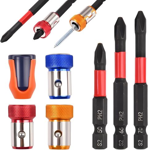 SPEEDWOX 3Pcs Magnetic Screw Ring With 3Pcs Screwdriver Bit Set Replacement,1Pc Removable Screwdriver Magnetizer Compatible with 1/4 Inch/6.35 mm Hex Screwdriver Head and Power Bits in Saudi Arabia
