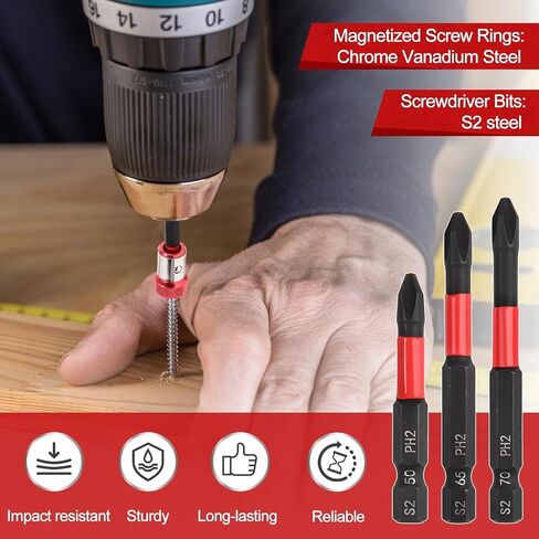 SPEEDWOX 3Pcs Magnetic Screw Ring With 3Pcs Screwdriver Bit Set Replacement,1Pc Removable Screwdriver Magnetizer Compatible with 1/4 Inch/6.35 mm Hex Screwdriver Head and Power Bits in Saudi Arabia