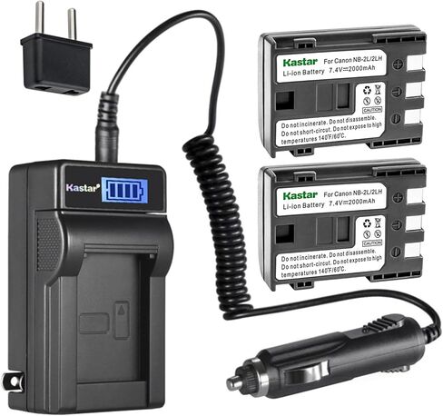 Kastar NB-2L LCD AC Battery Charger Compatible with Canon NB-2L NB-2LH, NB-2L12 NB-2L14 NB-2L24, BP-2L5, BP-2LH Battery, Canon CB-2LW CB-2LWE Charger, Canon DS126071 E160814 Cameras in Saudi Arabia
