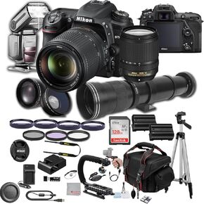 Nikon D7500 DSLR Camera with 18-140mm Lens, 128GB Memory, 420-800mm Super Telephoto Lens, TTL Pro Flash, Filters, Lenses, Case, Tripod, and More – Extreme Photo Bundle (38pc Bundle) in Saudi Arabia