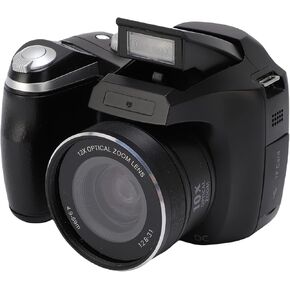 كاميرا فاباتر الرقمية، كاميرا DSLR بدقة 4K 60M مع فلاش LED وشاشة LCD CMOS، تكبير رقمي بصري 6X 12x، مسجل فيديو قديم لتصوير المناظر الطبيعية أثناء السفر (أسود) in Kuwait