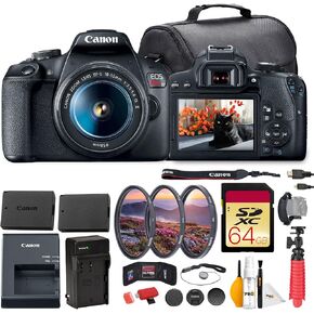 Canon EOS Rebel T7 DSLR Camera with 18-55mm Lens Bundle | 24.1MP APS-C Sensor, Fast AF & Full HD Video | for Beginners, Travel & Family Photography (2727C002) + 64GB Card + Battery + Charger + More in Kuwait