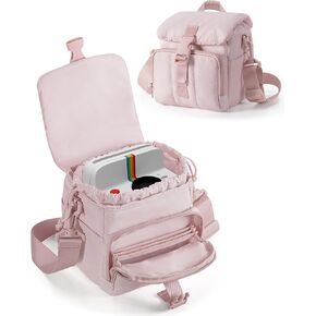 حافظة كاميرا فورية متوافقة مع سلسلة Polaroid Now 3rd وGo Gen2، حقيبة حماية للكاميرا مع حزام وجيوب قابلة للتعديل، وردي in Kuwait