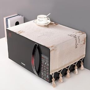 Microwave Oven Top Cover Dustproof Machine Protector Decorative Kitchen Appliance Cover - Grey Small Flower in Kuwait