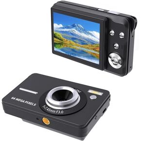 كاميرا تسجيل فيديو بدقة 4K كاميرا رقمية بدقة 48 ميجابكسل لليوتيوب، تركيز تلقائي للواي فاي ومضادة للاهتزاز، 2.8 مع تكبير 18X، تتضمن بطاقة SD سعة 32 جيجابايت، بطارية واحدة، كاميرا سفر (أسود أبيض) in Kuwait