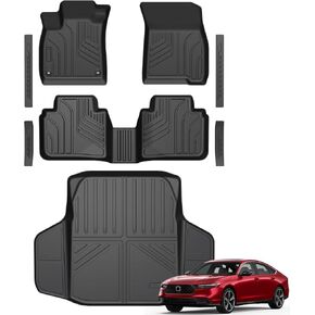 مجموعة سجادات الأرضية لملحقات Honda Odyssey 2018-2025 2026، تغطية كاملة لجميع حالات الطقس، سجادة أرضية سفلية وواقي عتبة الباب لسيارة Honda Odyssey Minivan in Kuwait