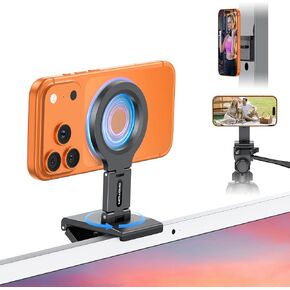 OMOTON VC07 360°Rotating Continuity Camera Mount for iMac Desktop Monitor Mount with 1/4" Screw, Adjustable Magnetic Phone Stand for MagSafe iPhone 17/16 Pro Max Air, Mac, Gym, TV, 4K, Laptop in Kuwait
