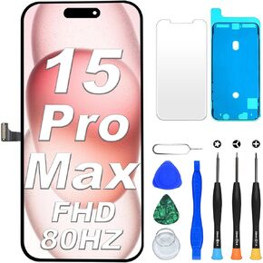 Digi4U OLED لاستبدال شاشة iPhone 15 Pro ، شاشة 6.1 '' 'FHD COF [NOT LCD] لـ iPhone 15 Pro Display Displizer Assembly ، مع مجموعة أدوات الإصلاح لشاشة iPhone 15 Pro البديلة in Kuwait
