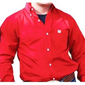 Cinch Boys Long Sleeve Button-Down Western Shirt Red X-Large US in Kuwait