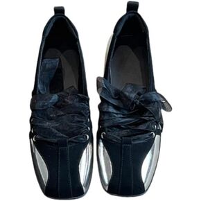 Women's Fashionable Patchwork Pointed-Toe lace-up Flat Shoes. Soft and Simple Design, Comfortable and Lightweight. in Kuwait